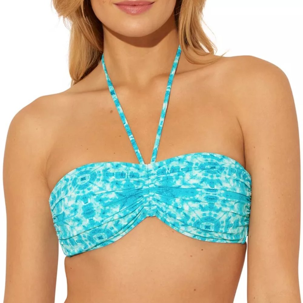 Bleu by Rod Beattie Tie-Dye Bandeau Bikini Top
